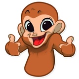 Mona Monkey WhatsApp Sticker #2