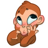 Mona Monkey WhatsApp Sticker #8