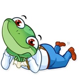 Banker Frog WhatsApp Sticker #17