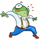Banker Frog WhatsApp Sticker #4