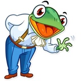 Banker Frog WhatsApp Sticker #5
