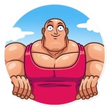 Bodybuilder WhatsApp Sticker #9