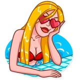 Blondie Vacation WhatsApp Sticker #15