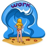 Blondie Vacation WhatsApp Sticker #6