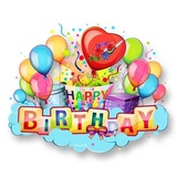 Birthday Cake and Balloons WhatsApp Sticker #3