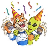 Cosmic Tiger WhatsApp Sticker #18