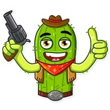 Cowboy Cactus WhatsApp Sticker #2