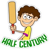 Cricket Fan and Words WhatsApp Sticker #12