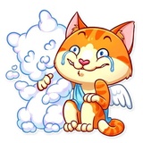 Cupid Cat WhatsApp Sticker #12