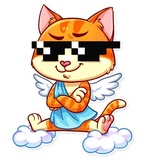 Cupid Cat WhatsApp Sticker #16