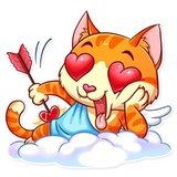Cupid Cat WhatsApp Sticker #7