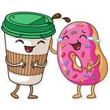 Donut and Coffee WhatsApp Sticker pack