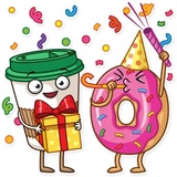 Donut and Coffee WhatsApp Sticker #24