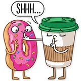 Donut and Coffee WhatsApp Sticker #8