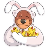 Easter Bear WhatsApp Sticker #7