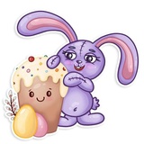 Easter Rabbit WhatsApp Sticker #16