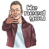 Elon Hype WhatsApp Sticker #19