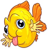 Gold Fish WhatsApp Sticker #11