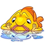 Gold Fish WhatsApp Sticker #14