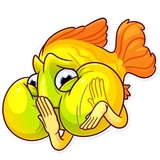 Gold Fish WhatsApp Sticker #16