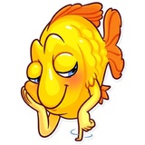 Gold Fish WhatsApp Sticker #17