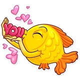 Gold Fish WhatsApp Sticker #2