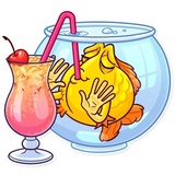 Gold Fish WhatsApp Sticker #22