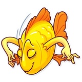 Gold Fish WhatsApp Sticker #25
