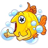 Gold Fish WhatsApp Sticker #3