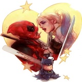 Harley and Deadpool WhatsApp Sticker #14