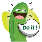 Happy Cucumber WhatsApp Sticker #3