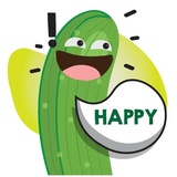 Happy Cucumber WhatsApp Sticker #6