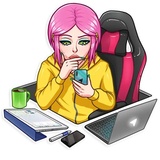 Internet Addiction WhatsApp Sticker #24