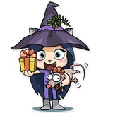 Kitty the Witch WhatsApp Sticker #7