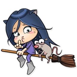 Kitty the Witch WhatsApp Sticker #8