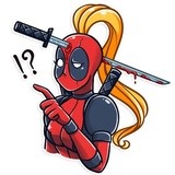 Lady Deadpool WhatsApp Sticker #13