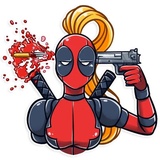 Lady Deadpool WhatsApp Sticker #15