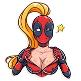 Lady Deadpool WhatsApp Sticker #16