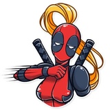 Lady Deadpool WhatsApp Sticker #9