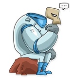 Lone Dead Spaceman WhatsApp Sticker #18