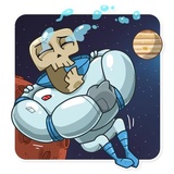 Lone Dead Spaceman WhatsApp Sticker #24