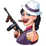 Mafia Girl WhatsApp Sticker #3