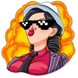 Mafia Girl WhatsApp Sticker #7