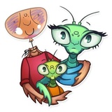 Eva the Mantis WhatsApp Sticker #19