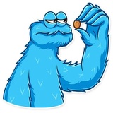 Cookie Monster WhatsApp Sticker #9