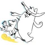 Mean Cowboy & Tiny Horse WhatsApp Sticker #10