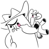 Mean Cowboy & Tiny Horse WhatsApp Sticker #14