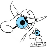 Mean Cowboy & Tiny Horse WhatsApp Sticker #3
