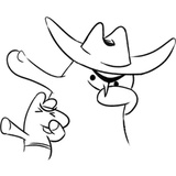 Mean Cowboy & Tiny Horse WhatsApp Sticker #4