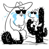 Mean Cowboy & Tiny Horse WhatsApp Sticker #5